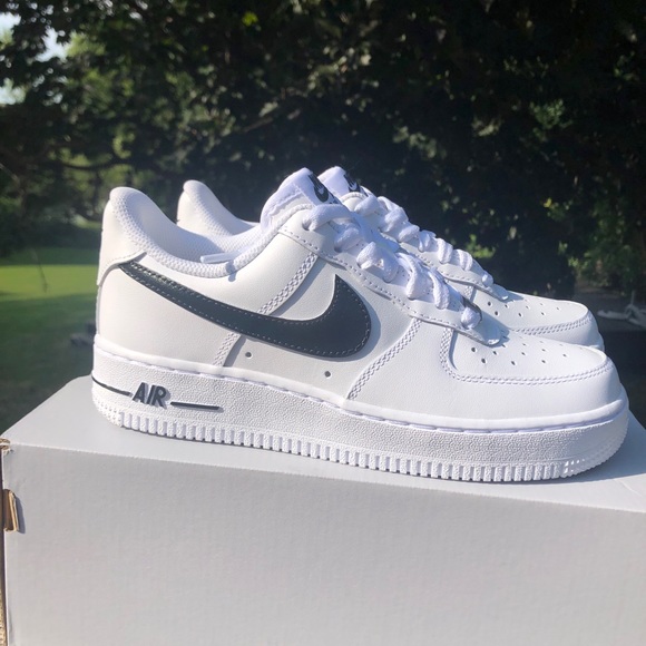 air force 1s with black swoosh